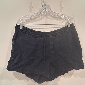 J. Crew Navy Elastic-Waist Drawstring Casual Linen Shorts